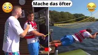 Kompletter Fail beim Wasserski auf der Tour😳👀😂