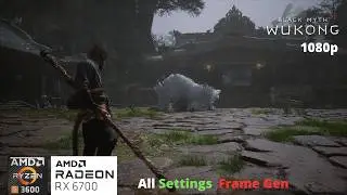 Black Myth - Wukong - RX 6700 Benchmark Run | All Settings | Frame gen