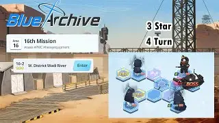 Blue Archive Global - Story Stage Normal 16-2 (3 Star & 4 Turn Clear)