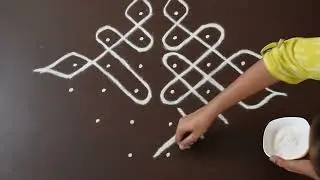 Easy kolam design | Kolangal | Rangoli design