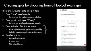 Create quizzes by selecting from all Topical Exam Paper questions in REV