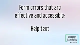 Help text for inputs