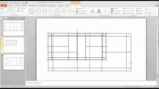 Step 3 in Using PowerPoint to draw a 'to-scale' badminton court