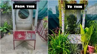 Transforming an old cooler to use in the garden