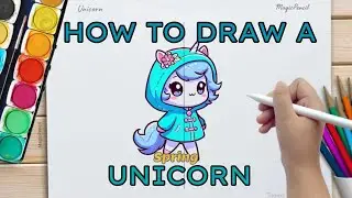 How To Draw A Spring Unicorn With A Raincoat