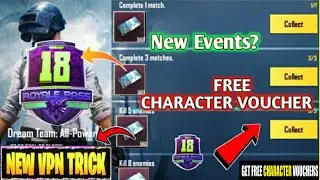TODAY VPN TRICK 😱 || SEASON 18 VPN TRICK PUBG MOBILE GET FREE CHARACTER VOUCHERS || REDEEM CODES KR