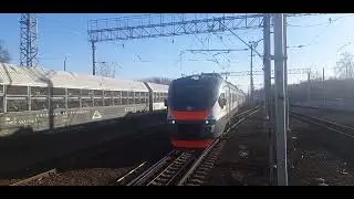 Электропоезд ЭП2Д-0023 станция Голицыно до станции Бородино. 23.03.2022.