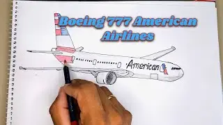 How to Draw | Boeing 777 American Airlines