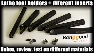 Lathe Turning Tool Holder[1010] & inserts from banggood [unbox, review, testing inserts]