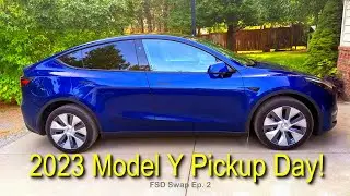 Pickup Day for our FSD swapped 2023 Model Y!