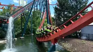 Rougarou and Corkscrew mashup B-Roll Footage 🐺 🌪️ #subscribe #cedarpoint