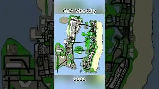 Evolution of GTA maps in GTA games 