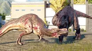 BIG EATIE vs ALL LARGE & MEDIUM CARNIVORE AND PISCIVORE BATTLE GROUND - Jurassic World Evolution 2