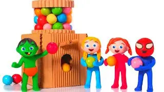 Building A Gumball Machine With Cardboard 😱😱😱😱