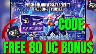 HOW TO CLAIM FREE 80 UC BONUS PUBG MOBILE  | 8TH ANNIVERSARY EVENT | 80 UC REDEEM CODE PUBGM