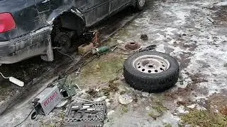Замена оси задней ступицы Ауди 80