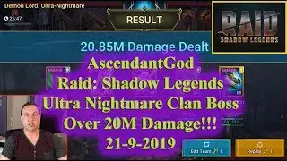 Raid Shadow Legends - Ultra Nightmare Clan Boss - Over 20M Damage!!! - UNM CB - 21-9-2019