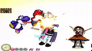 KOF MUGEN Tag Super Better Mario & Super Better Yoshi & Kurumi Tokisaki vs Stocking, Ika Musume