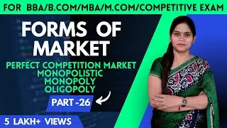 Forms Of Market | Perfect Competition Market | Imperfect Competition | Monopolistic | Monopoly