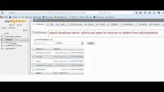 how to delete database from phpmyadmin