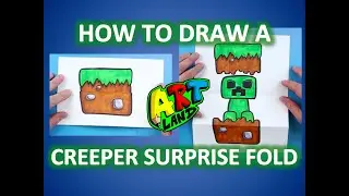 How to Draw a MINECRAFT CREEPER SURPRISE FOLD!!!