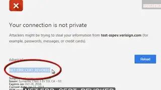 NET::ERR_CERT_REVOKED CHROME | Server's certificate has been revoked
