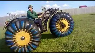 Трехколесный вездеход амфибия, испытания.