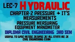 LEC-7/hydraulic/Pressure measuring equipment/3rd sem civil/Diploma Engineering/GTU