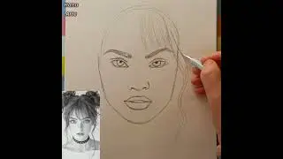 Drawing a girl's portrait only using 2 pencils 🤠/ drawing tutorial