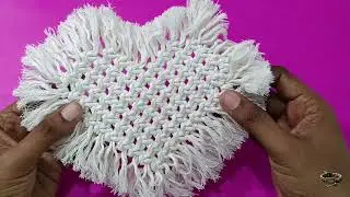 Macrame 🧶HEART ❤️ Coaster ☕ in Under 20 Minutes | 😱I’ll Show You How! Step by Step