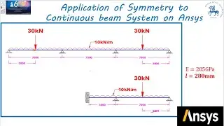 Application of Symmetry to Continuous beam System on Ansys