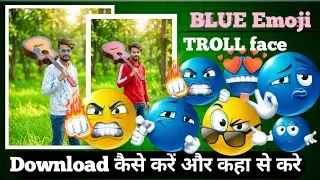 🤫 Instagram trending viral blue emoji troll face free me download kaise kare...,!!