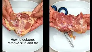 How to debone chicken thighs. How to trim skin and fat.
