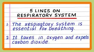 FEW LINES ON RESPIRATORY SYSTEM | 5 | FIVE LINES ON RESPIRATORY SYSTEM