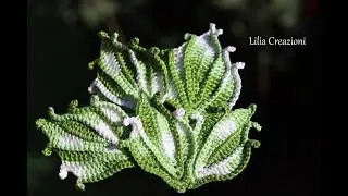 Crochet leaf for chrysanthemum flowers