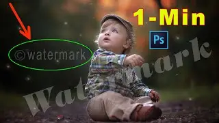 How to WATERMARK REMOVE from Photo for Beginners in 1-Minute Photoshop