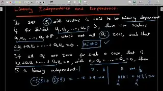 Linearly Independent and dependent sets | Linear Algebra