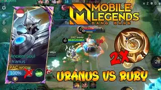 SOLO URANUS DOUBLE DAMAGE VS RUBY EXP TANK MOBILE LEGENDS