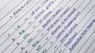 Abbreviations / some important short forms in English