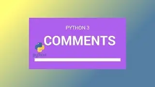 Python 3 Tutorial 2018 [#4] Comments