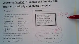 Math with Marilyn - Multiply & Divide Integers