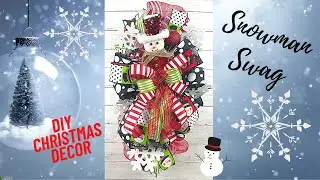 How to make a Christmas Snowman Swag for your front door.