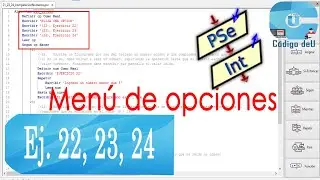 Como hacer un menú de opciones en PSeInt (Ej. N° 22, 23, 24)