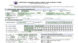 Filling Out the Modified Learner Enrollment and Survey Form SY 2021-2022