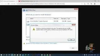 The Selected Disk Has an MBR Partition Table, Windows Cannot be Installed on this Disk in Hindi.