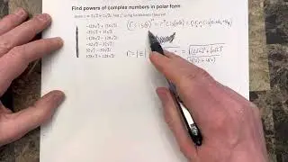 Find powers of complex numbers in polar form