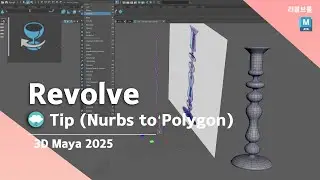 Revolve, Nurbes to polygon tutorial, tip. 3d maya