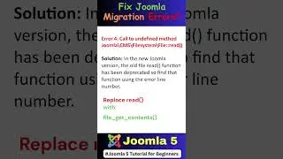 Fixed Errors Coming  in Joomla 3 to 5 migration part 3  #joomla #joomla5 #basicjoomla
