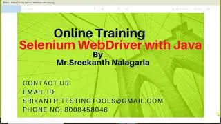 Online Training For Selenium WebDriver With Java