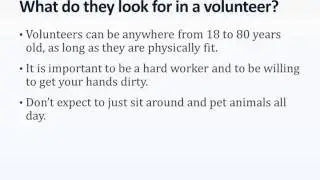 Volunteering Opportunites -  Who are qualified